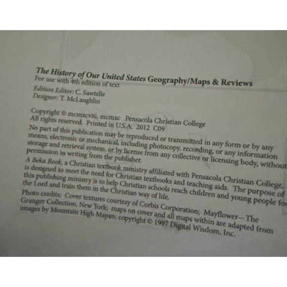 Abeka The History Of Our United States Teacher Key Grade 4 And Student Book - Picture 3 of 6